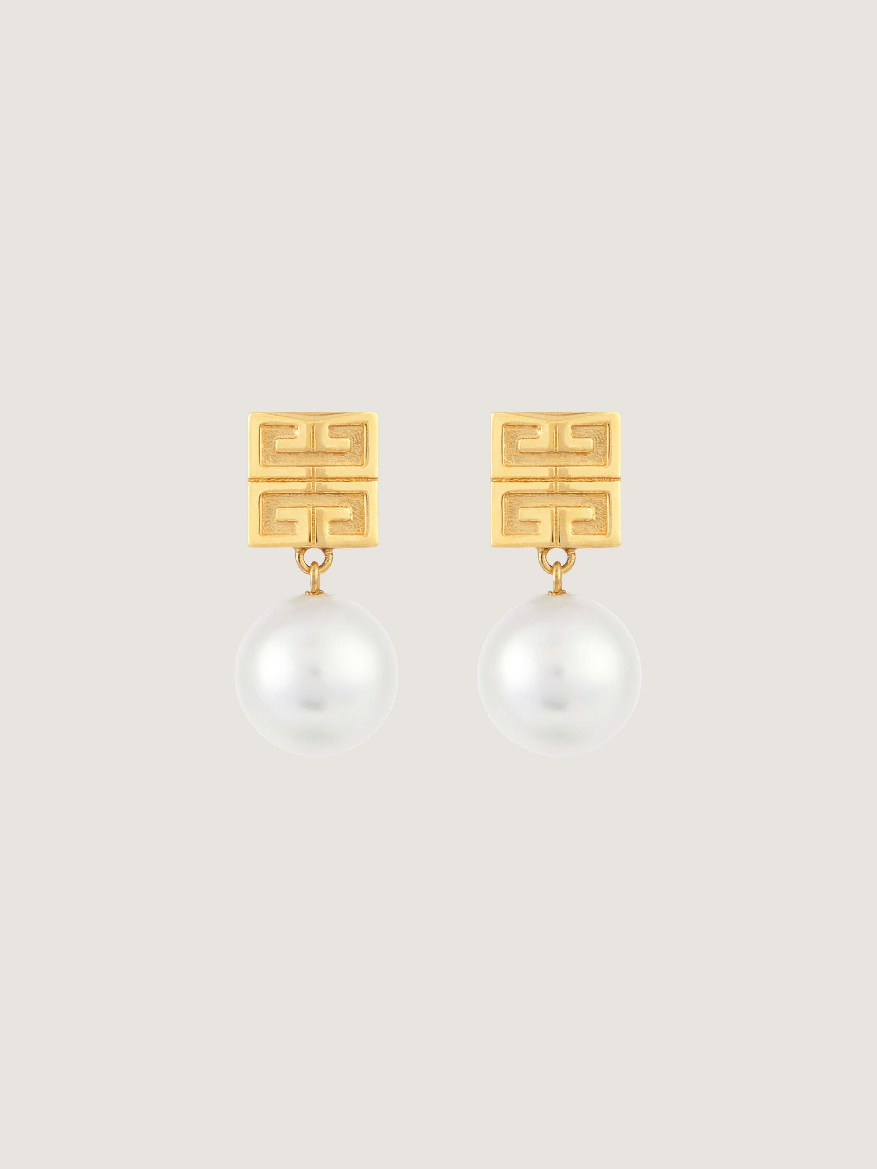 4G earrings in metal with pearls